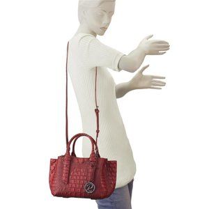 Raviani Red Genuine Leather Mini Satchel